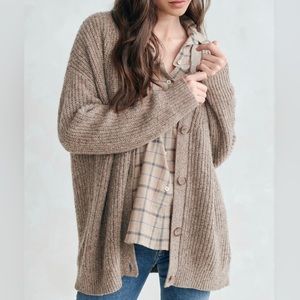 Jenni Kayne Cashmere Cocoon Cardigan in Taupe